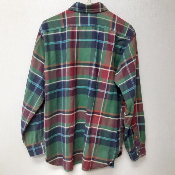 Pendleton Lobo Cotton Wool Blend Green Red Tartan plaid flannel Men's Large USA - Picture 3 of 11